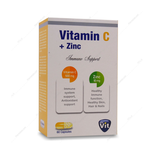 کپسول ویتامین ث زینک Vitamin C Zinc استار ویت 60 عددی 1